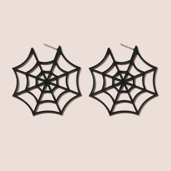 Spider Web Earrings - Picture 2 of 3